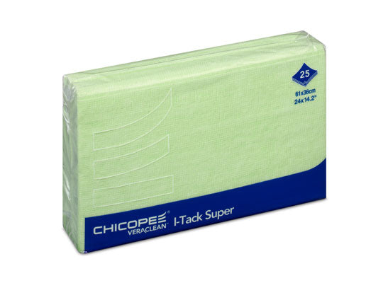 Chicopee 61cm x 37cm Veraclean I-Tack Super 1/4 Fold Green Wipes
