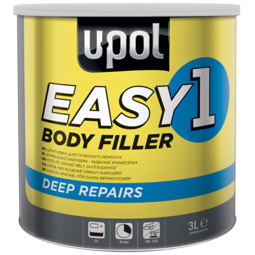 3 Ltr UPOL Easy 1 Lightweight Grey Deep Repairs Body Filler